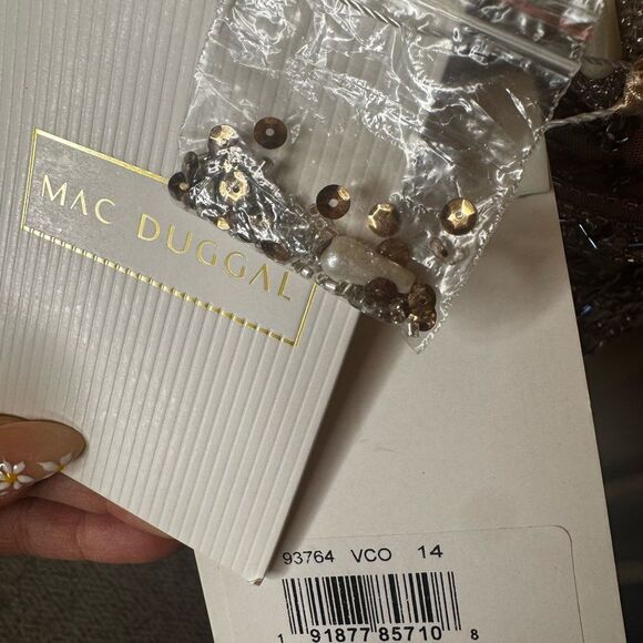 NWT Mac Duggal Vintage style Copper midi dress 93764 Size 14 - Picture 13 of 15